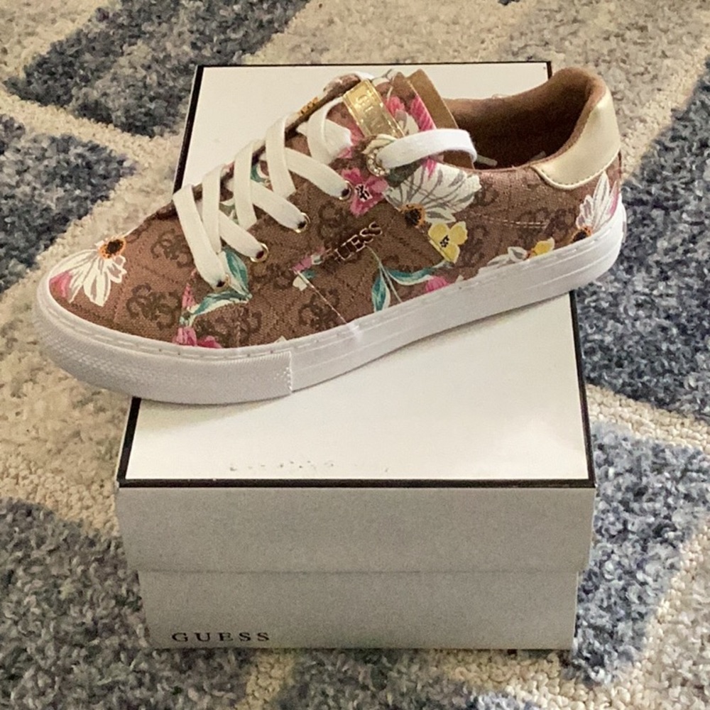 New Guess Sneakers in the medium brown color